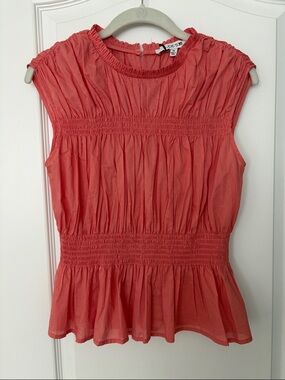 JOE’S JEANS orange sleeveless voile top